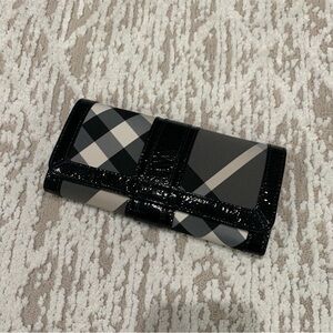 Burberry Black and Gray Plaid Wallet